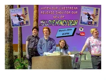 Poster: Livestream release show for the new EP My Love Honey Dear, March 28th, 3 PM, on YouTube
